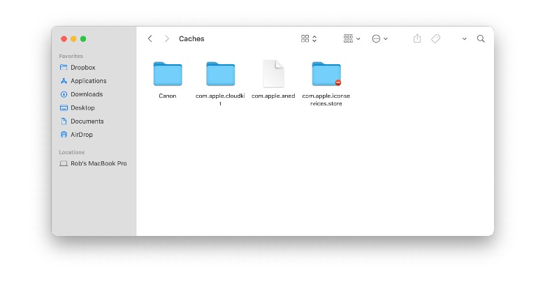Caches folder for the Mac system