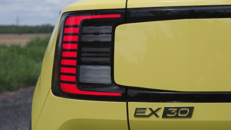 EX30 badge and rear light cluster