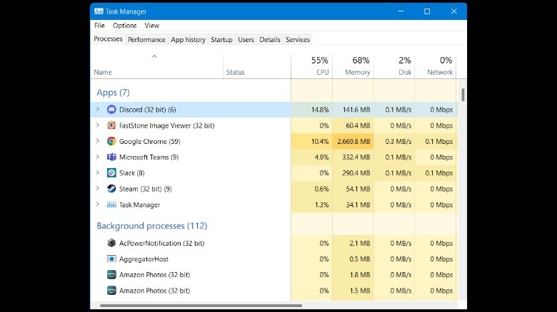 Windows Task Manager.