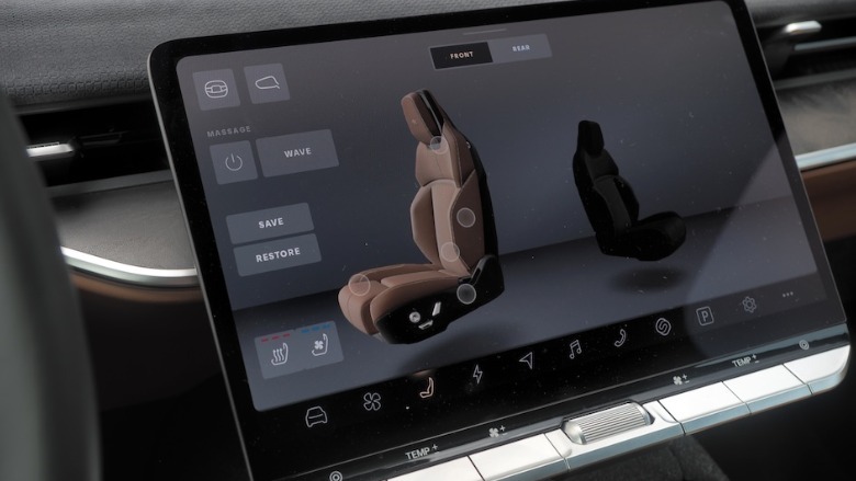 Center dashboard touchscreen in a 2026 Lucid Gravity