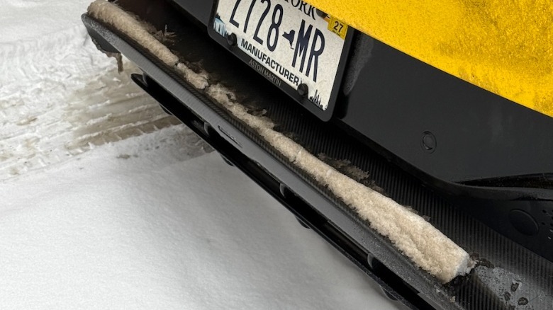 DBX rear diffuser with a ridge of slushy snow