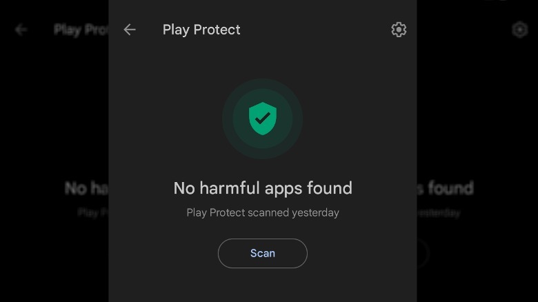 Android Play Protect scan results