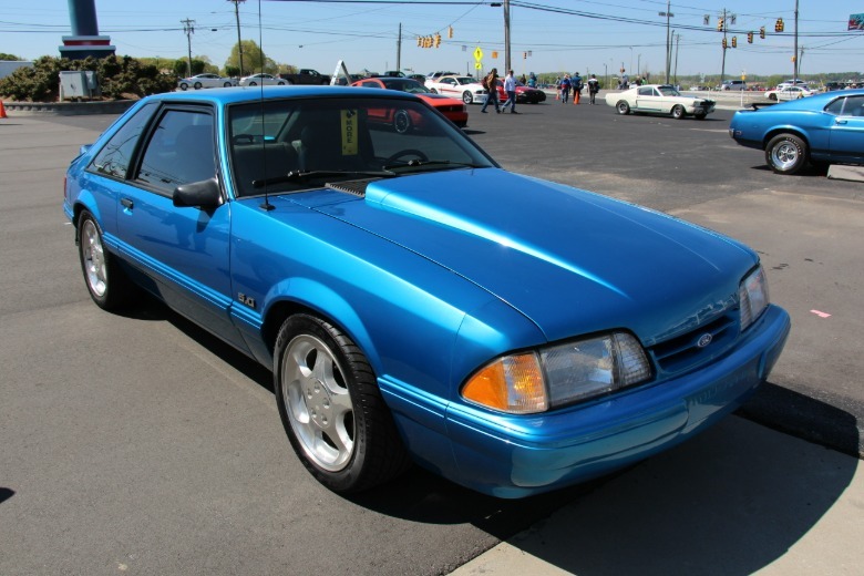 Blue 1992 Ford Mustang LX parked on asphalt