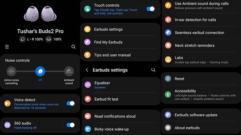 Tushar's Buds2 Pro settings
