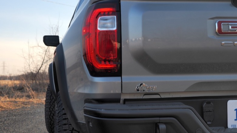 AEV rear badge on Canyon tailgate