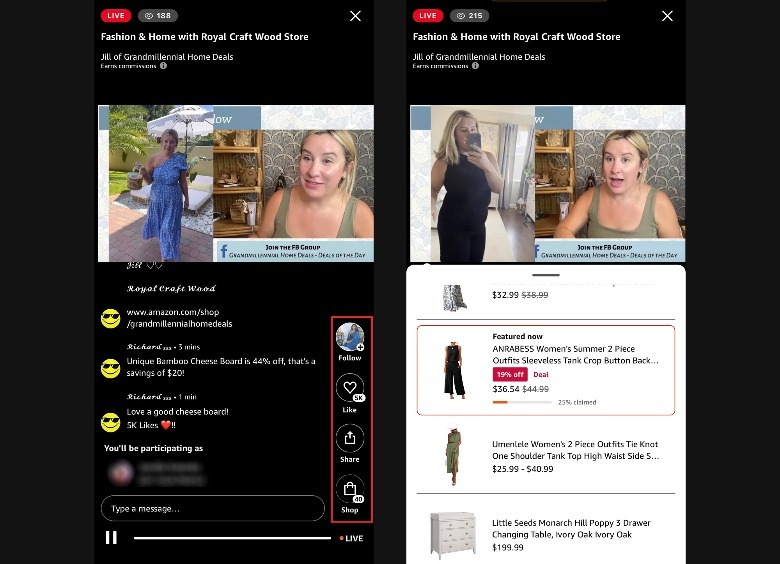 Amazon Live video page