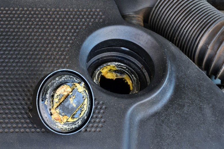 Frothy engine oil caused by blown head gasket