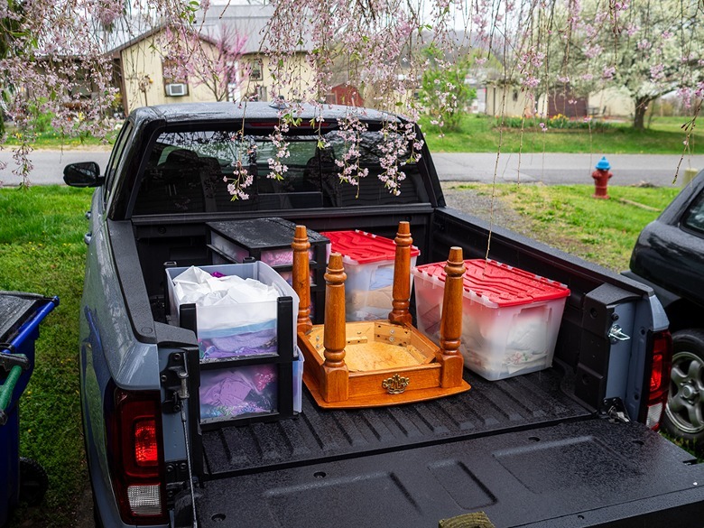 2024 Honda Ridgeline TrailSport bed loaded with donations