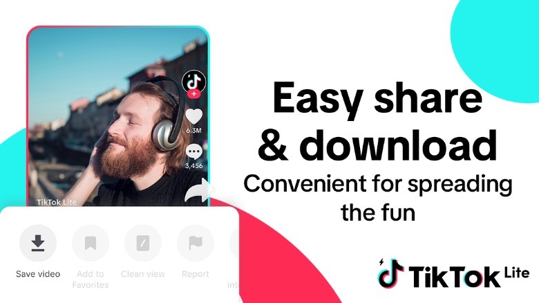 Example of the user interface of TikTok Lite