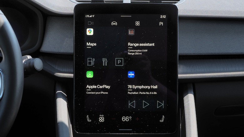 2024 Polestar 2 infotainment screen tabs
