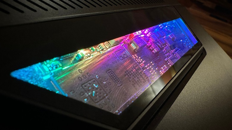 Close-up view of circuit window on the Asus ROG Flow Z13.