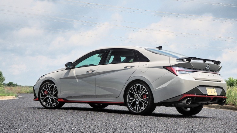 Elantra N rear three-quarters