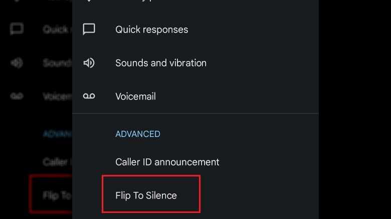Android Phone flip to silence