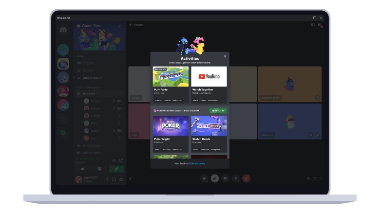 Activities on Discord.