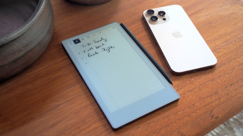 Paper Pro Move next to iPhone 16 Pro Max