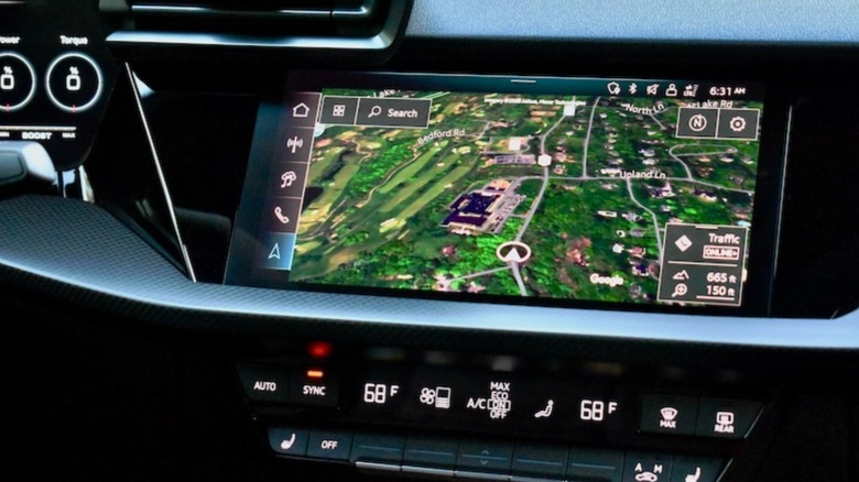 Audi RS3 infotainment touchscreen