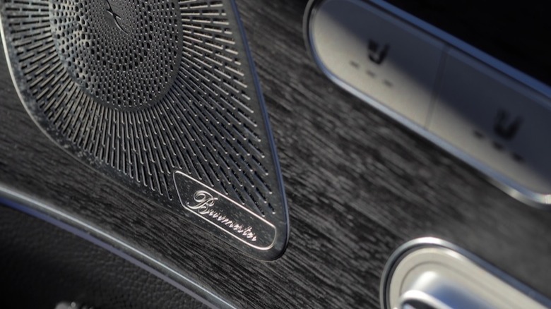 Burmester speaker grille and wood trim