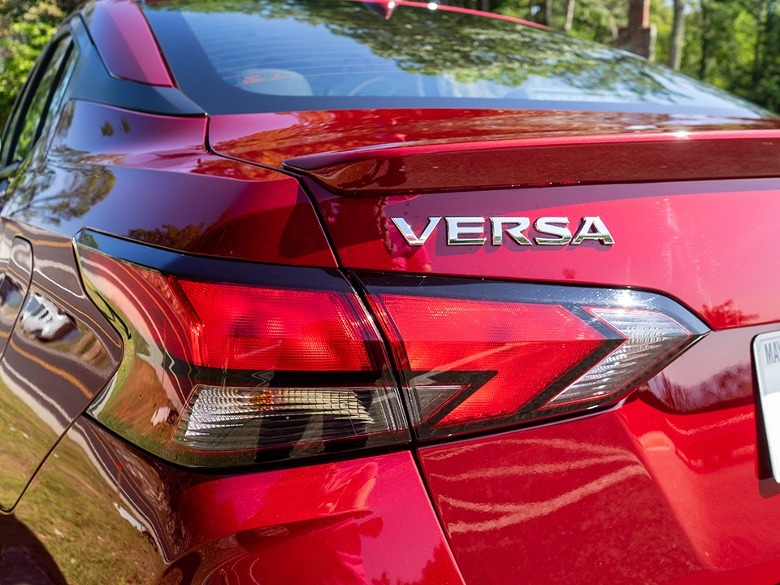 2023 Nissan Versa SR rear badging over left taillight