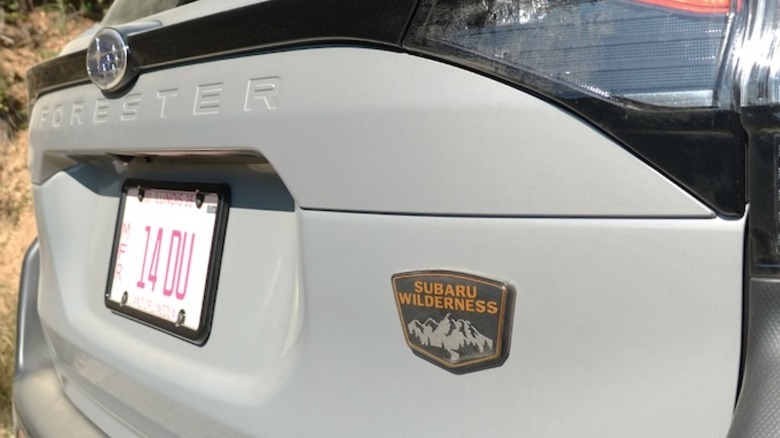 Subaru Wilderness rear badge detail