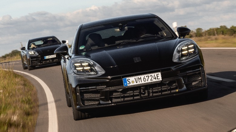Porsche Panamera sedans driving road