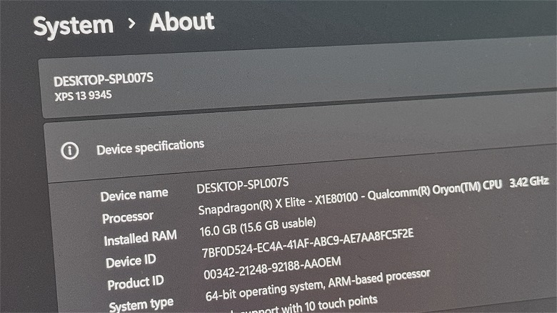 About system details of Dell XPS 13.