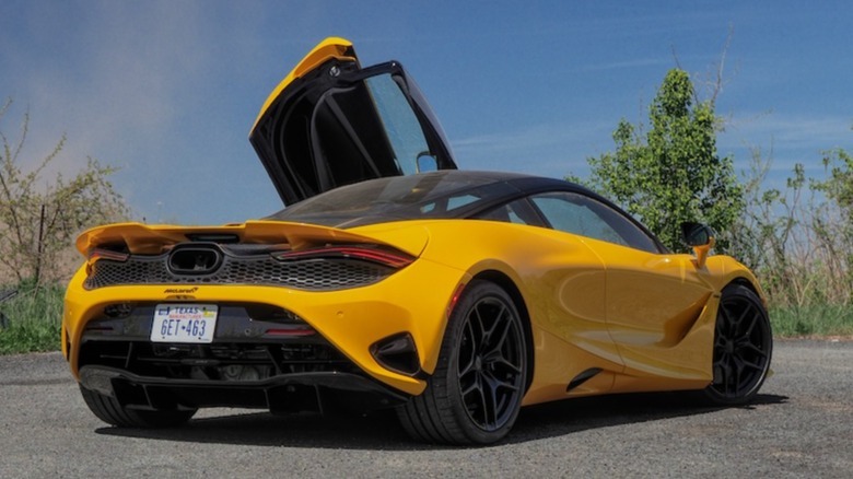 750S rear 3/4 with driver's door open