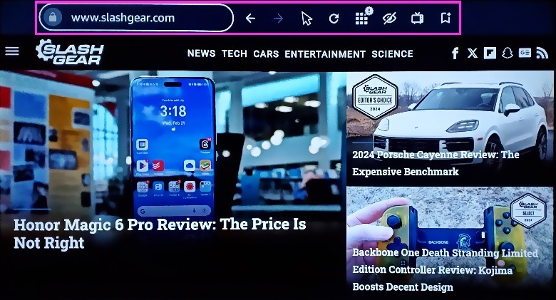 Amazon Silk on Fire TV screen