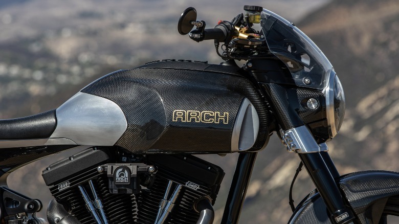 Closeup side profile of the Arch 1S bike.