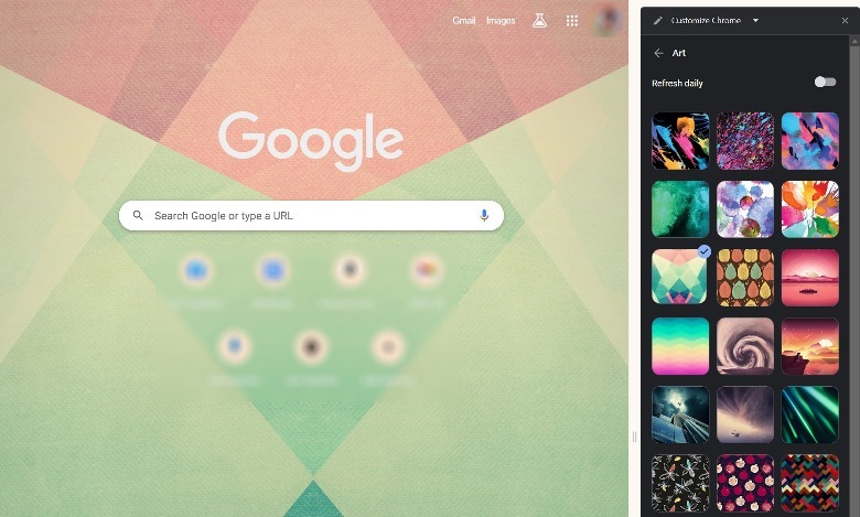 Google Chrome art backgrounds