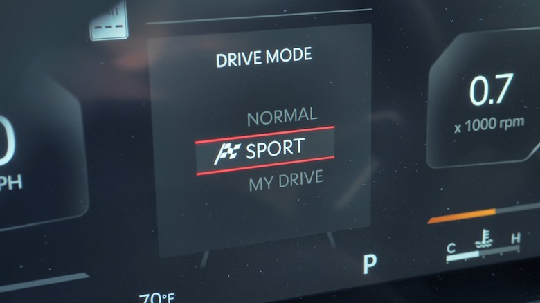 Drive mode display on K5 GT