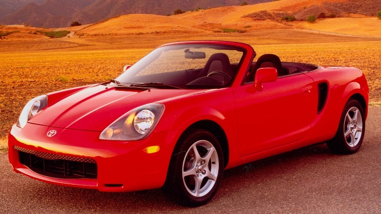 Toyota MR2 third-gen parked red
