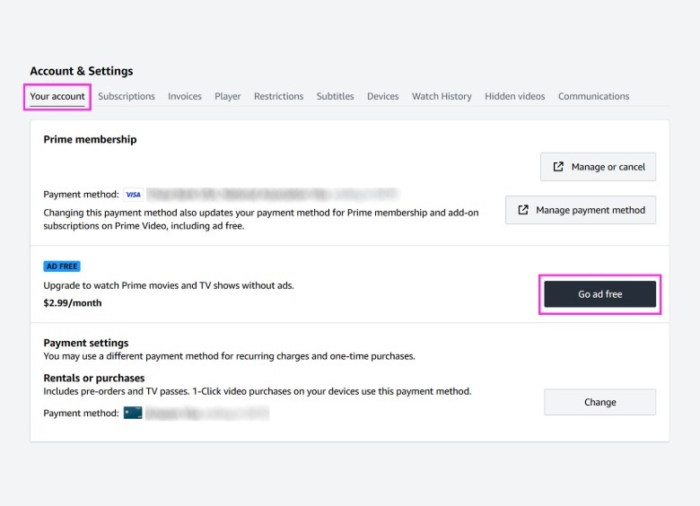 Prime Video offers an ad-free option