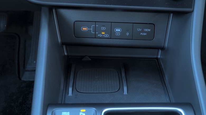 USB-C ports and Qi wireless charging pad