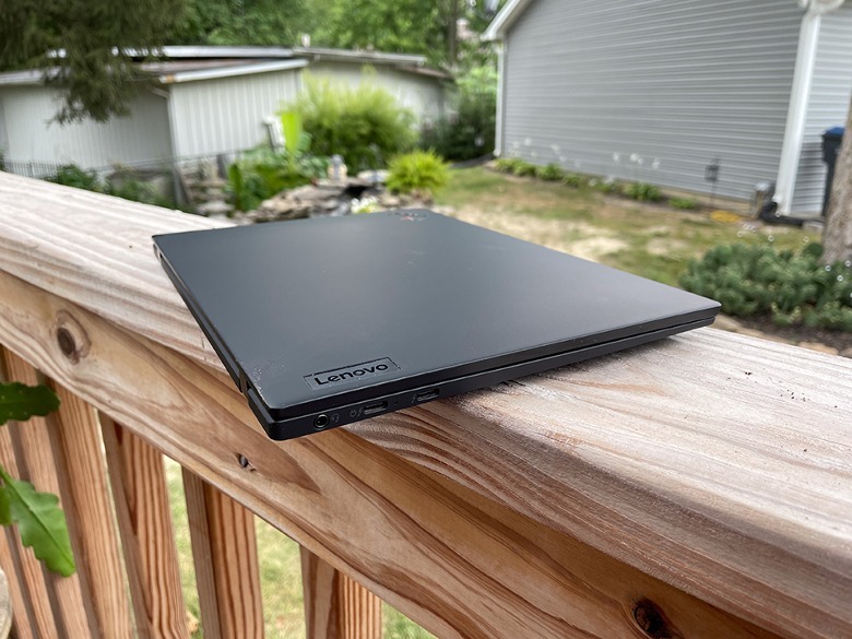 Lenovo ThinkPad X1 Nano Gen 3 closed on railing