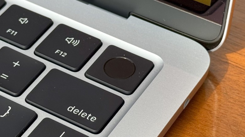 Fingerprint reader key on laptop