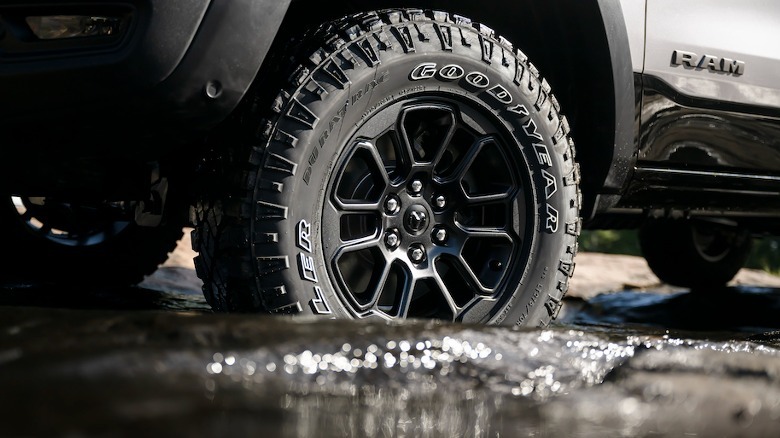 2025 Ram 1500 wheels wading water