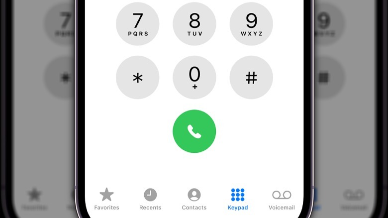 iPhone dial button