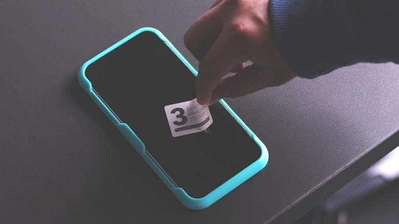 Using a dust absorber on a screen