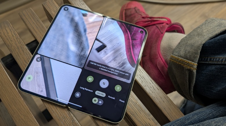 Pixel 10 Pro Fold with camera app open.