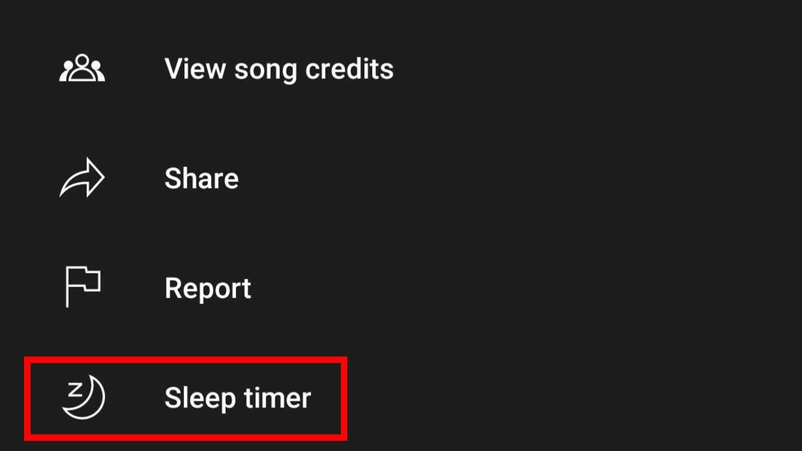 YT Music sleep timer