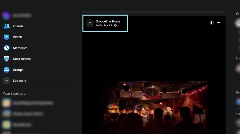 Facebook Reels on desktop newsfeed