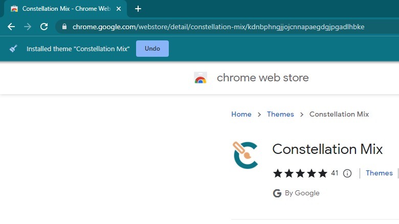 undo chrome theme installation