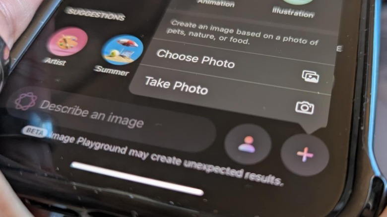 iPhone Image Playground app lets you choose or take a photo to use for image generation