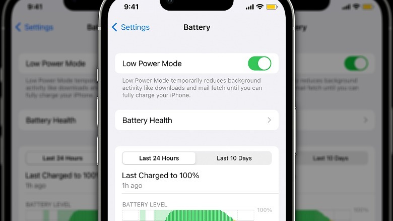 iPhone battery menu