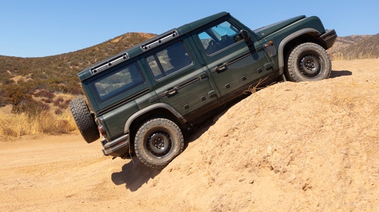 Grenadier climbing a hill