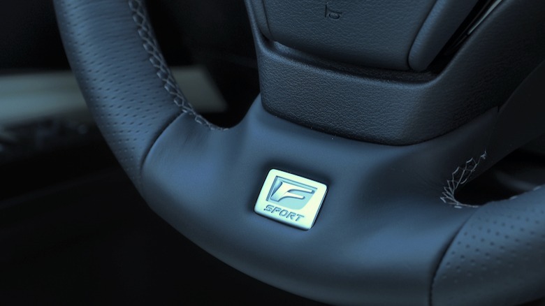 F Sport badge on steering wheel