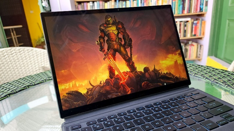 Showcasing the display of Asus ROG Flow Z13.