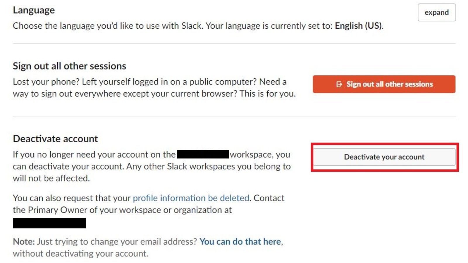 Slack account