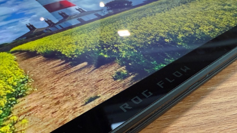 ROG Flow tablet display up close.