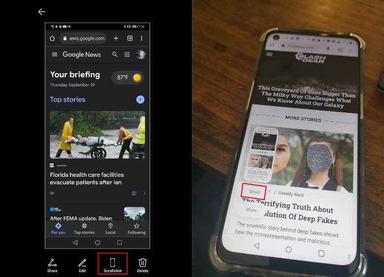 Scrollshot Button - Huawei and OnePlus